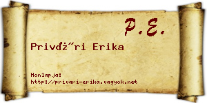 Privári Erika névjegykártya